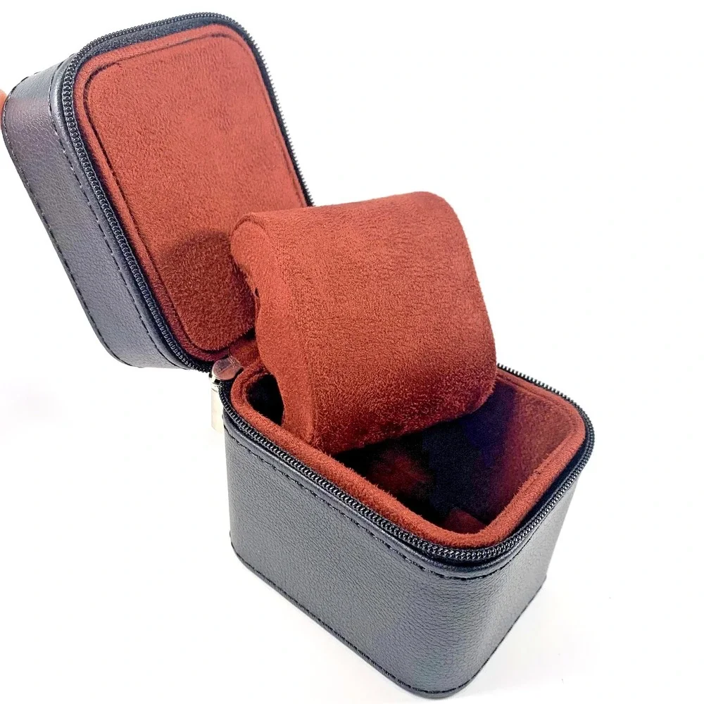 Rothwell 1 Watch & Jewelry Travel‎ Case (BLACK / RUST) Sturdy